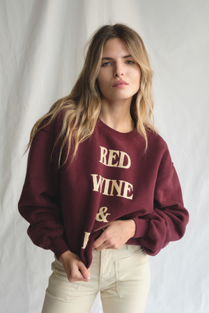 Red Wine & Blue Crewneck Pullover