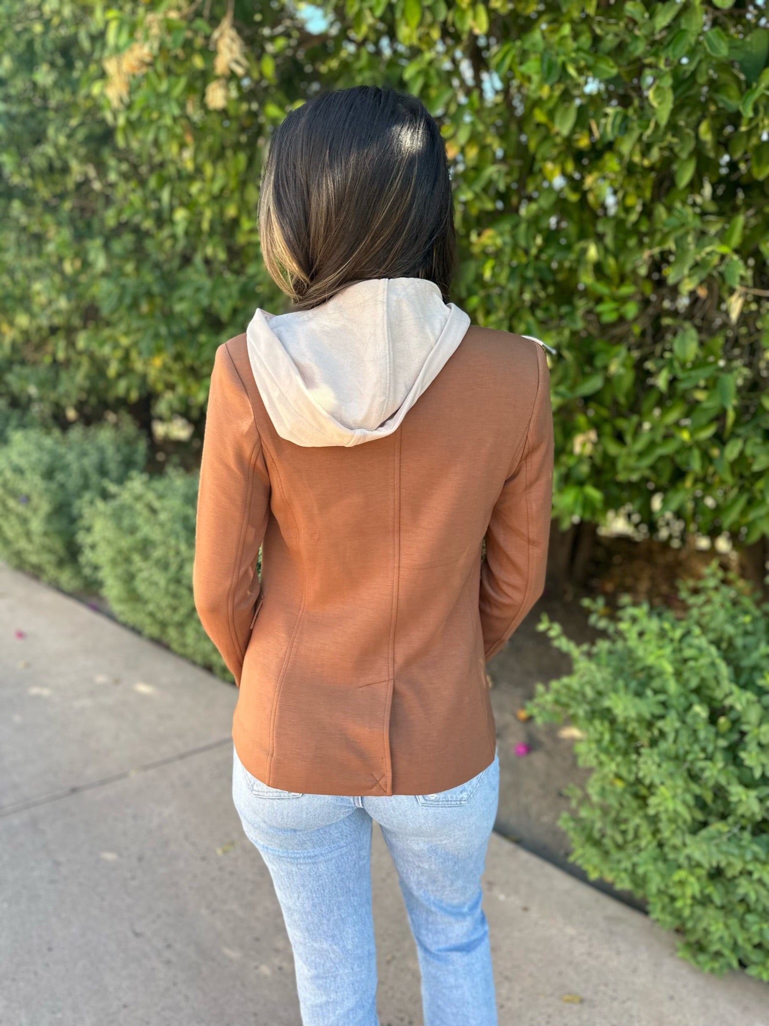 Helen Double Breast Breasted Blazer in Coffee and Tan