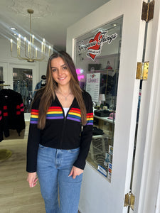 Rainbow Stripe Cashmere Full Zip