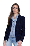 Helen Blazer in Navy With Denim Insert