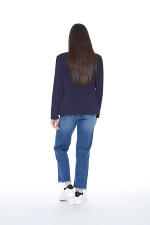 Helen Double Breasted Blazer in Navy and Heather