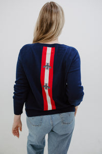 Classic Style Bee Stripe Cashmere Sweater
