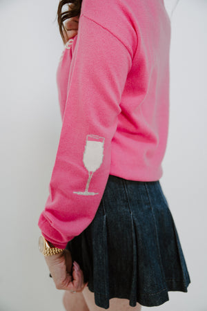 Champagne Please Crew Neck Cashmere Sweater