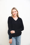 V-Neck Queen Bee Stripe Cashmere Sweater