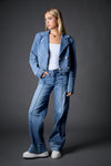 Cuffed Low Rise Wide Leg