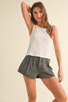 Pointelle Fabric With Mini Ruffle Top