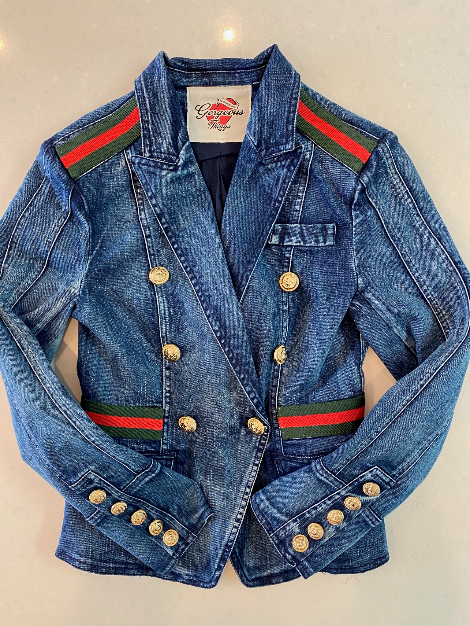 Fierce Military Denim Blazer