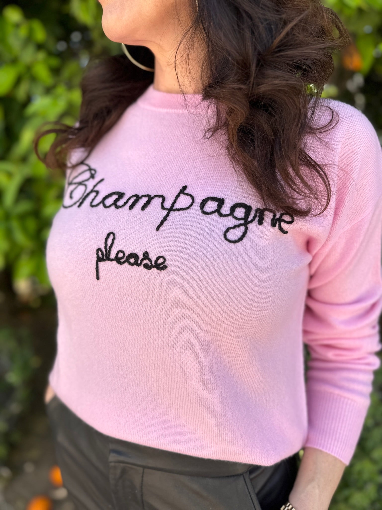 Pink Champagne Please Cashmere Sweater
