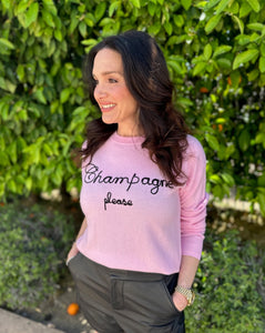 Pink Champagne Please Cashmere Sweater