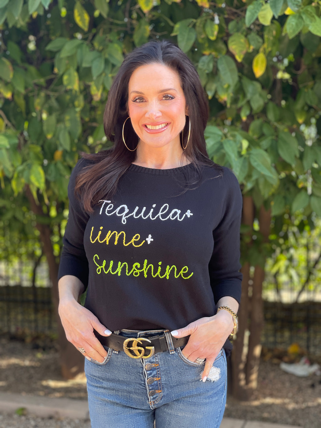 Tequila Lime Sunshine Cotton Sweater