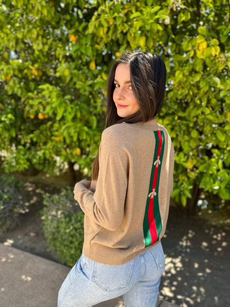 Gucci bee sweater women's discount